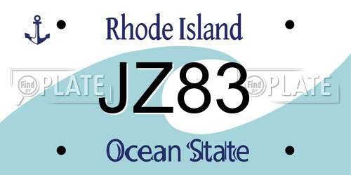 JZ83 Rhode Island License Plate