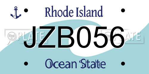 JZB056 Rhode Island License Plate