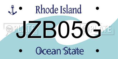 JZB05G Rhode Island License Plate