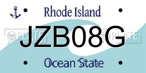 JZB08G Rhode Island License Plate