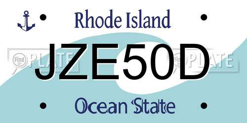 JZE50D Rhode Island License Plate