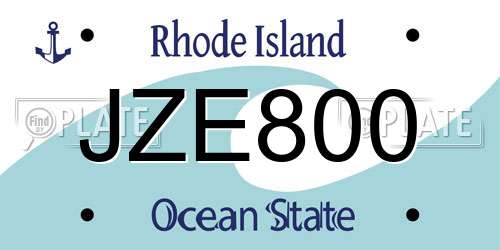 JZE800 Rhode Island License Plate