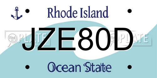 JZE80D Rhode Island License Plate