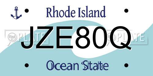 JZE80Q Rhode Island License Plate
