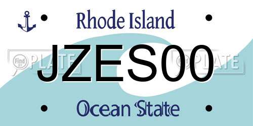 JZES00 Rhode Island License Plate