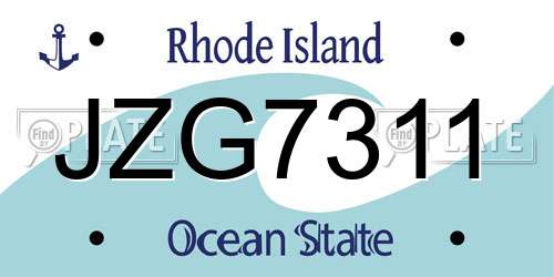 JZG7311 Rhode Island License Plate