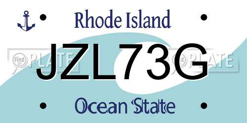 JZL73G Rhode Island License Plate