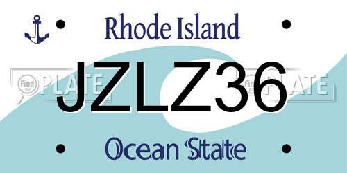 JZLZ36 Rhode Island License Plate