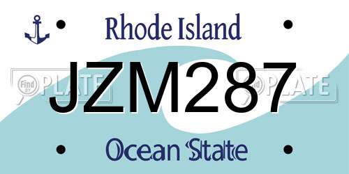 JZM287 Rhode Island License Plate