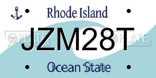 JZM28T Rhode Island License Plate