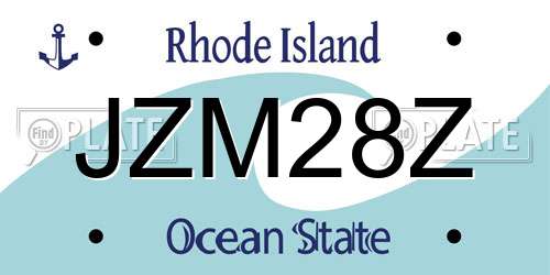 JZM28Z Rhode Island License Plate