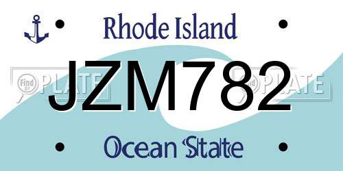 JZM782 Rhode Island License Plate
