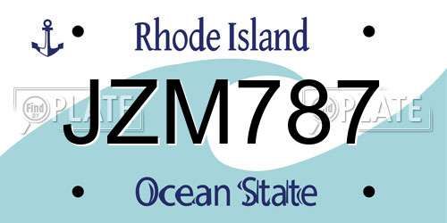 JZM787 Rhode Island License Plate