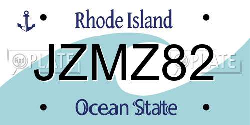 JZMZ82 Rhode Island License Plate