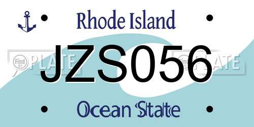 JZS056 Rhode Island License Plate