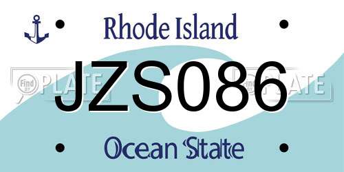 JZS086 Rhode Island License Plate