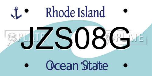 JZS08G Rhode Island License Plate