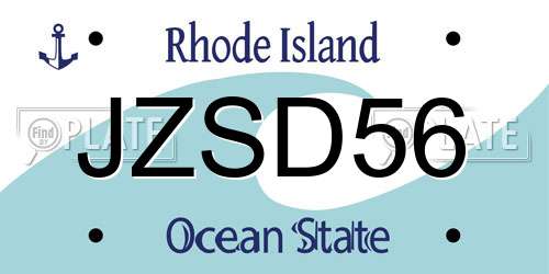 JZSD56 Rhode Island License Plate