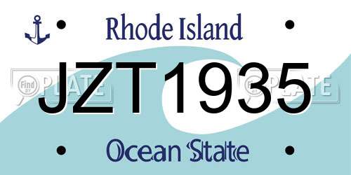 JZT1935 Rhode Island License Plate