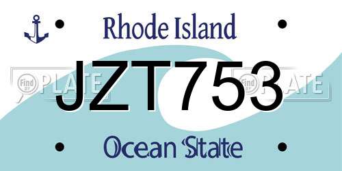JZT753 Rhode Island License Plate