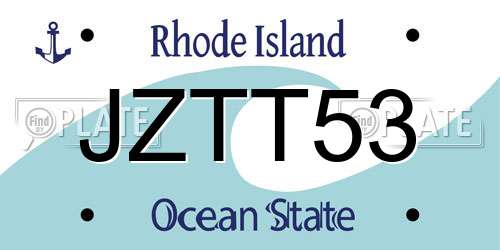 JZTT53 Rhode Island License Plate