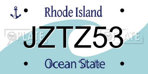 JZTZ53 Rhode Island License Plate