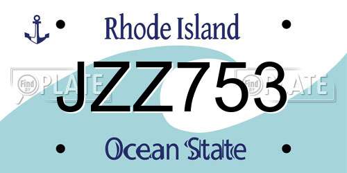 JZZ753 Rhode Island License Plate