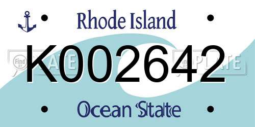 K002642 Rhode Island License Plate