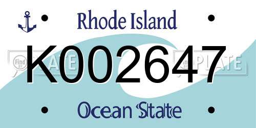 K002647 Rhode Island License Plate