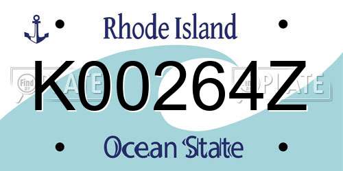 K00264Z Rhode Island License Plate