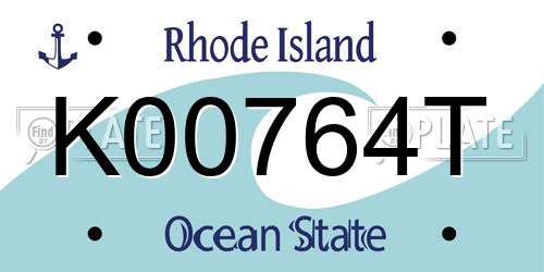 K00764T Rhode Island License Plate