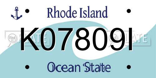 K07809I Rhode Island License Plate