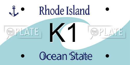 K1 Rhode Island License Plate
