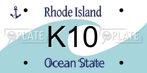 K10 Rhode Island License Plate