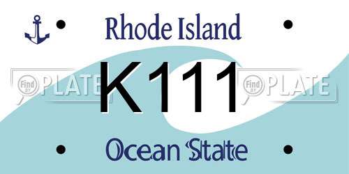 K111 Rhode Island License Plate