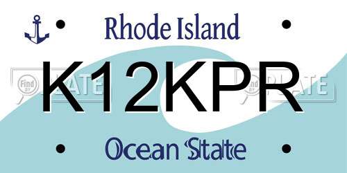 K12KPR Rhode Island License Plate