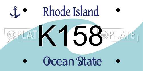 K158 Rhode Island License Plate