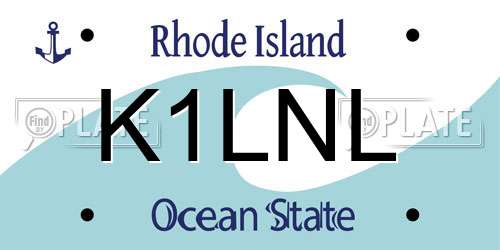 K1LNL Rhode Island License Plate