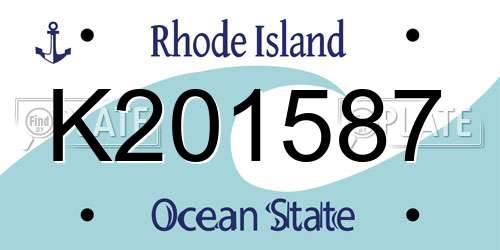 K201587 Rhode Island License Plate