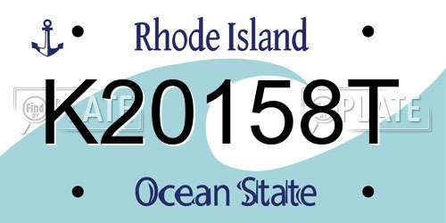 K20158T Rhode Island License Plate
