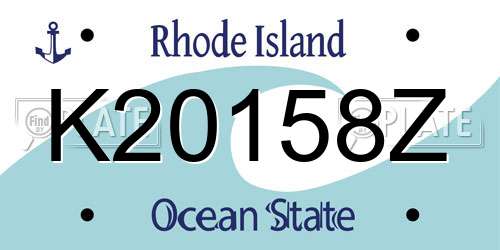 K20158Z Rhode Island License Plate