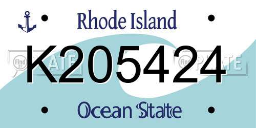 K205424 Rhode Island License Plate