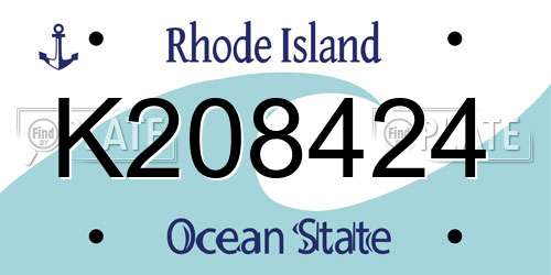 K208424 Rhode Island License Plate
