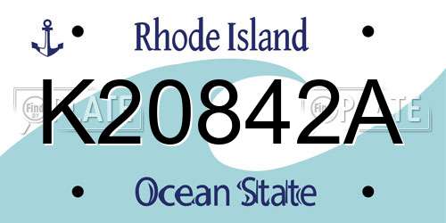 K20842A Rhode Island License Plate