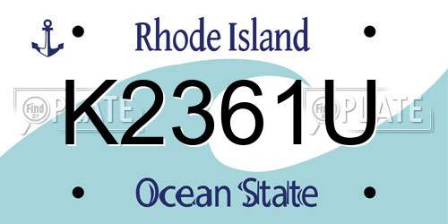 K2361U Rhode Island License Plate