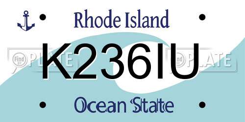 K236IU Rhode Island License Plate