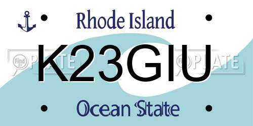 K23GIU Rhode Island License Plate