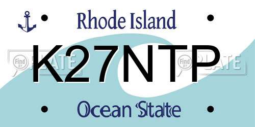 K27NTP Rhode Island License Plate