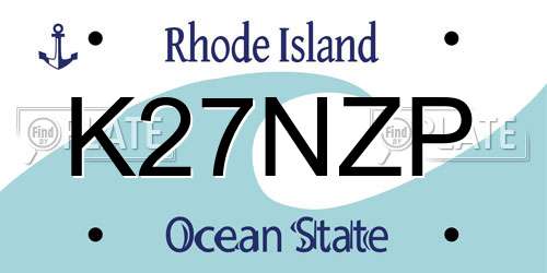K27NZP Rhode Island License Plate