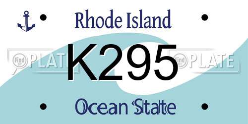 K295 Rhode Island License Plate